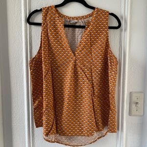 Geometric Print Orange Top